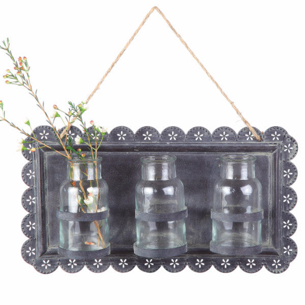 Hanging Tin Wall Decor with Jars