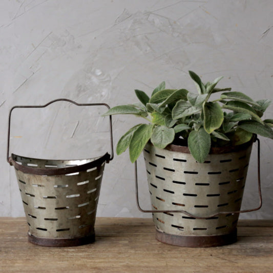 Metal Olive Buckets with Handle