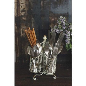 Tin and Wire Utensil Holder